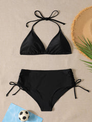 Black Two-piece Triangle Bikini Swimsuitwear Fashion Bikini