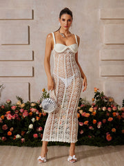 Spaghetti Knitted Midi Dress