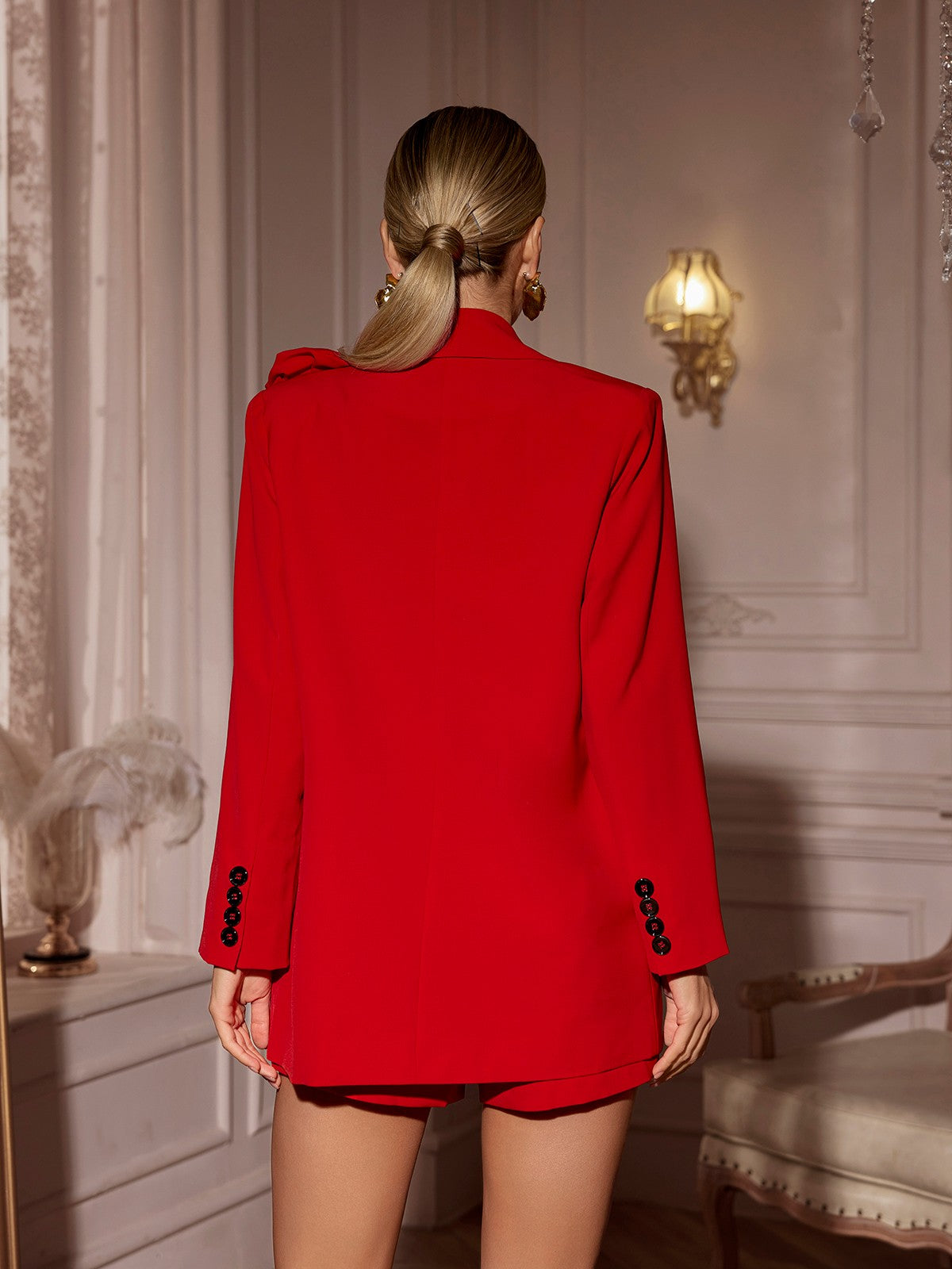 Long Sleeve Flower Blazer Set