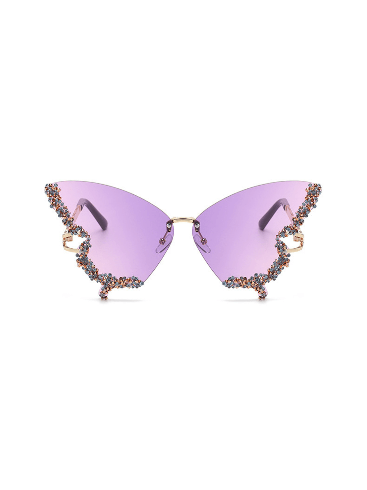 Lunettes de soleil papillon en cristal