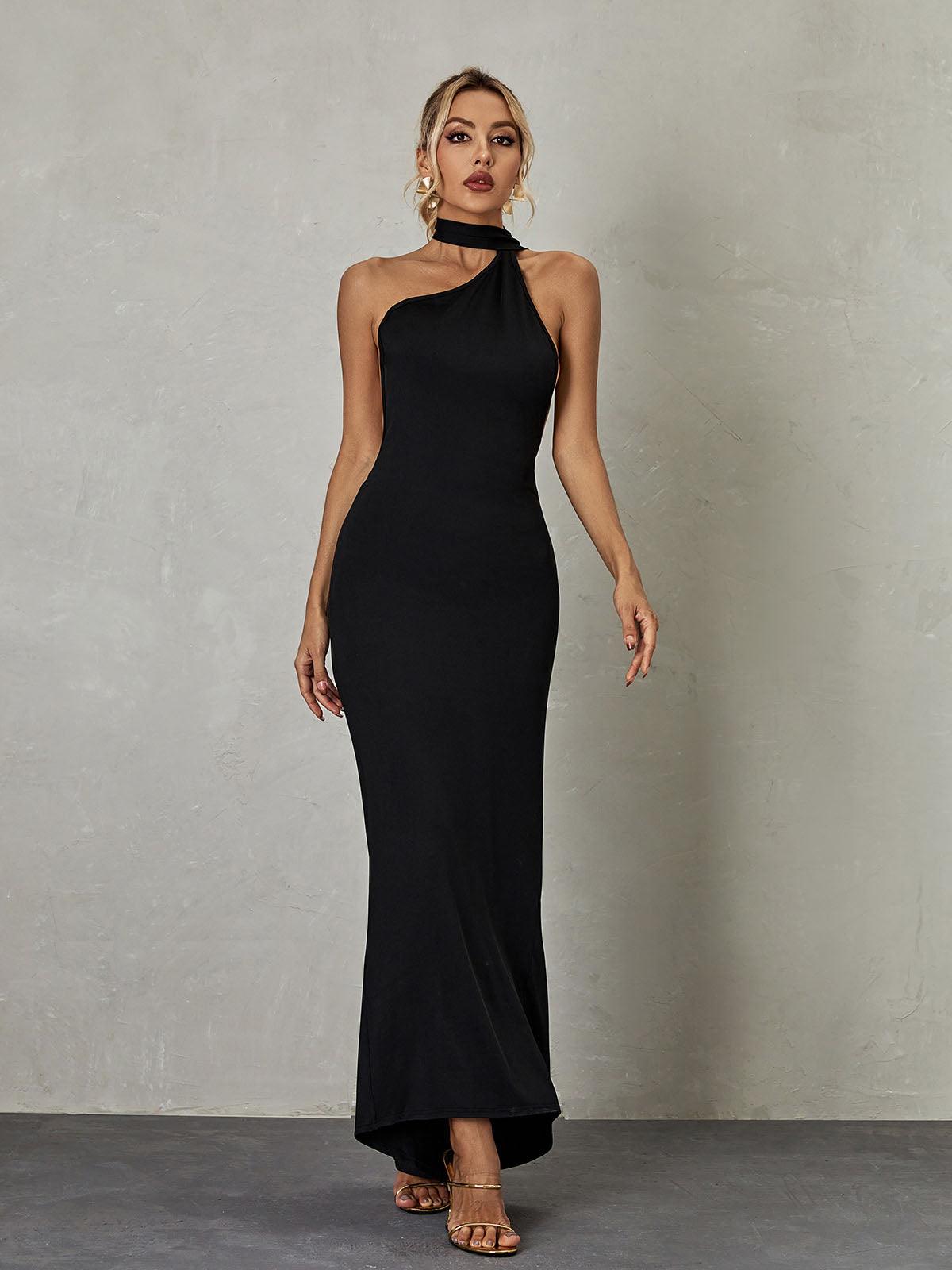 Backless Maxi Dress In Black