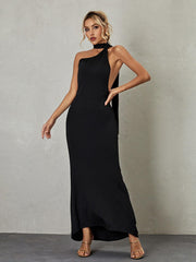 Backless Maxi Dress In Black
