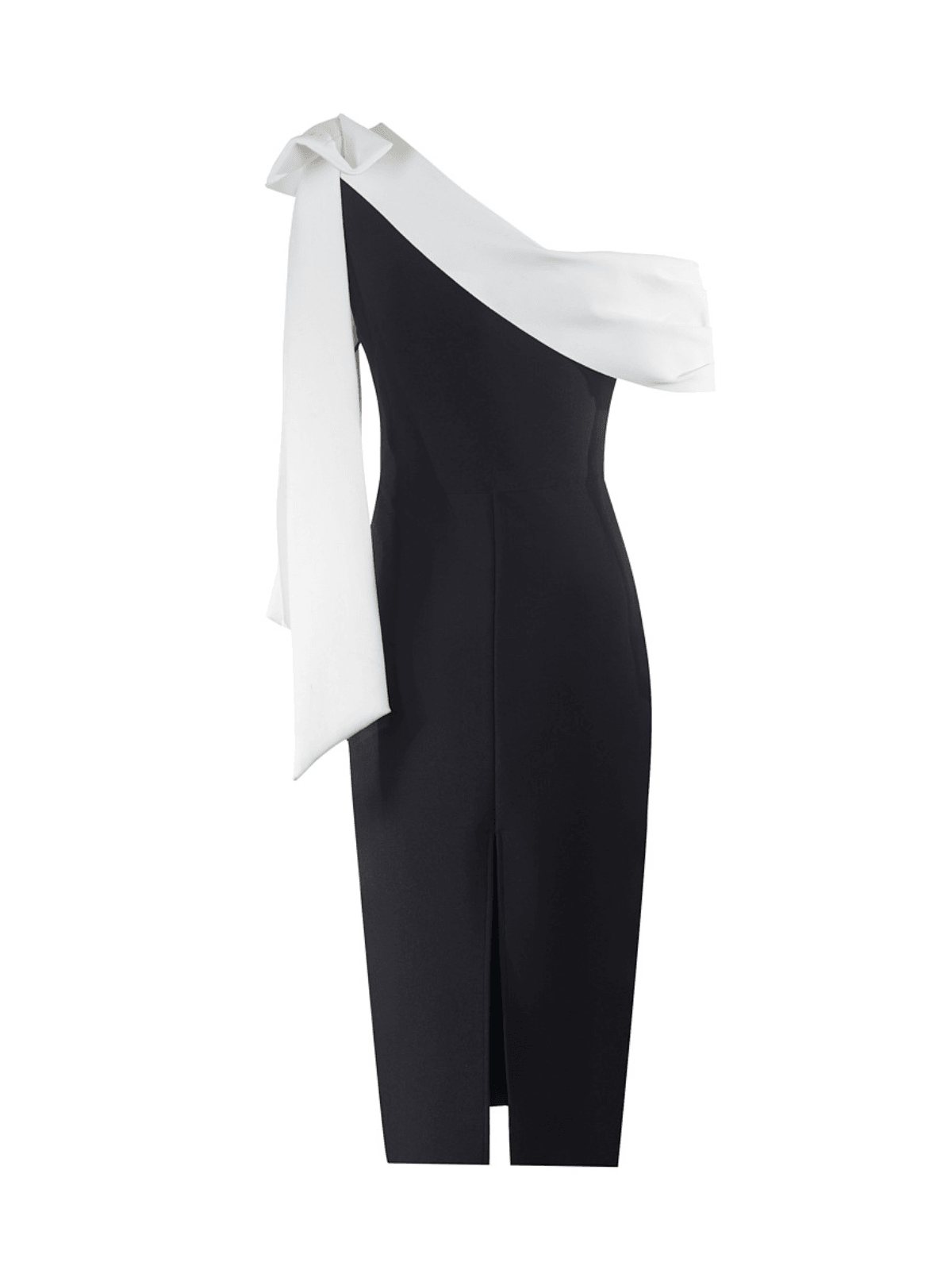 Robe bandage asymétrique à nœud sur une épaule 