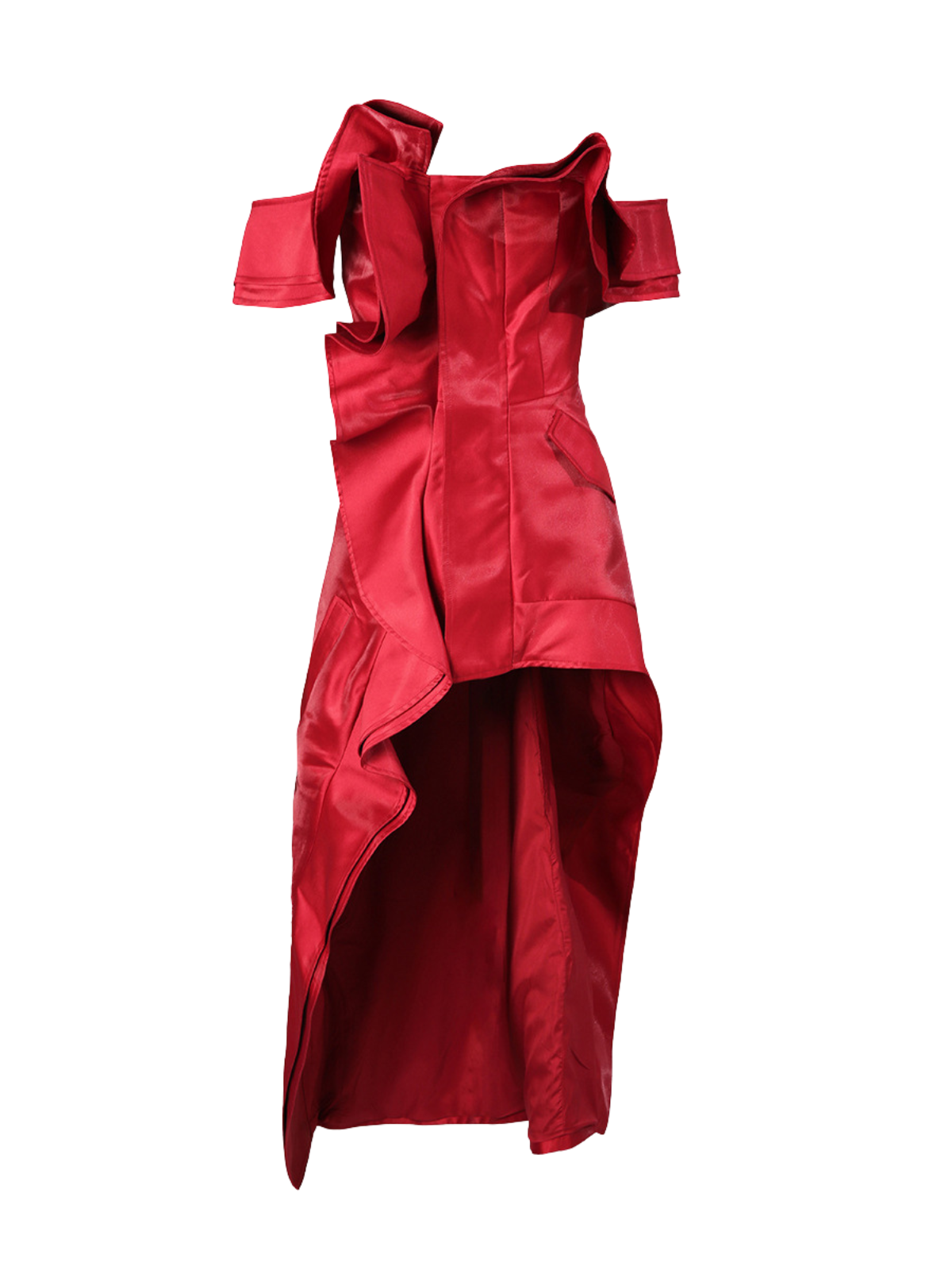 Off Shoulder Asymmetric Midi Dress