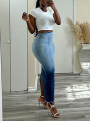 Gradient Denim Skirts