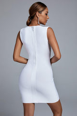 Robe cocktail mini ornée - Blanche