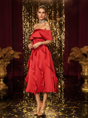 Off Shoulder Ruffle Maxi Dress