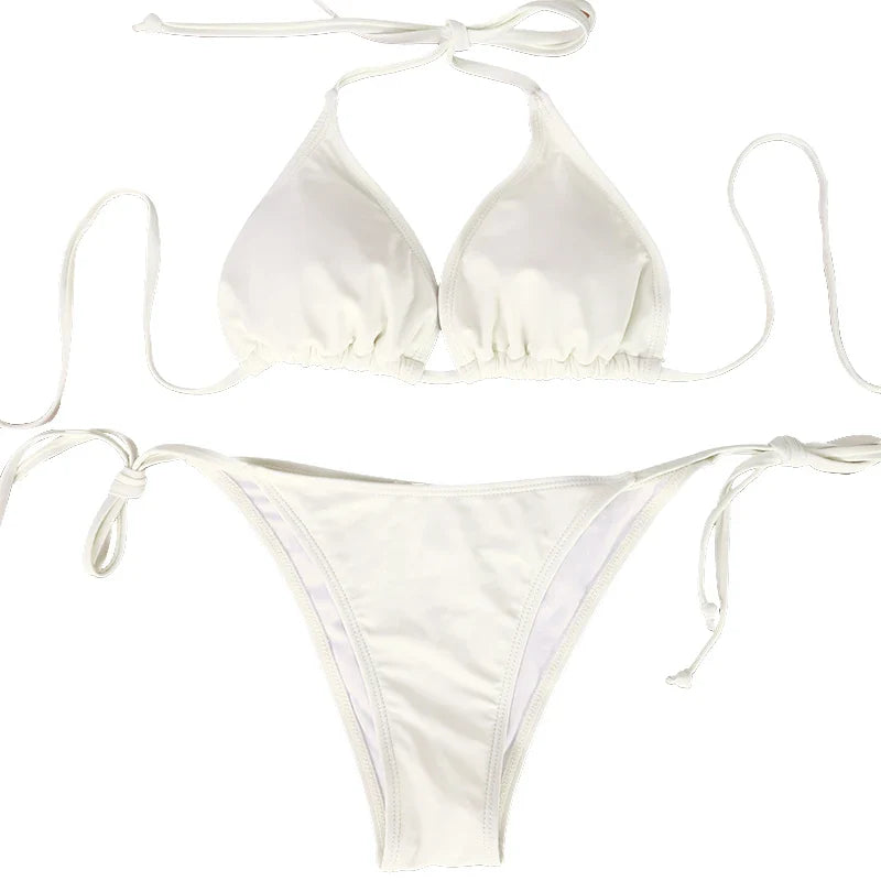 Split Swimsuit Two Piece Set Classic Style Style Strap Strap Bareneck Bareback Bikini Swimsuit