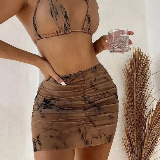 Swimsuit In Matching Sets Three Piece Suitwear Bodycon Mini Bathing Suit