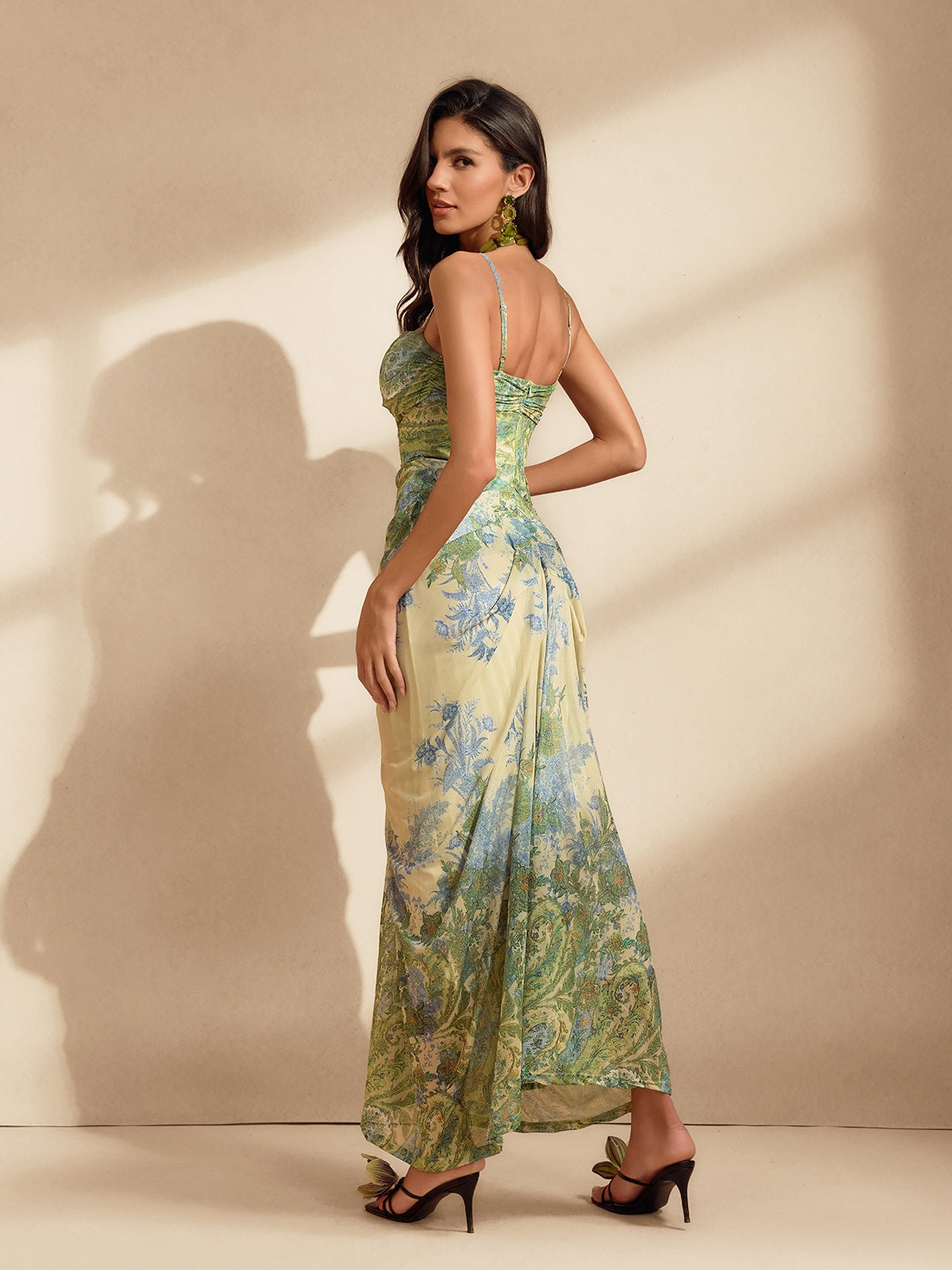 Spaghetti Floral Maxi Dress