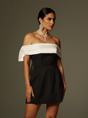 Off Shoulder Bow Mini Dress