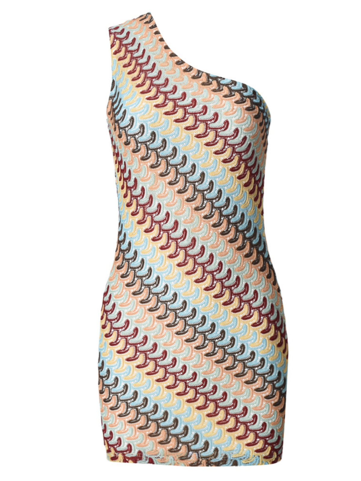 Robe courte asymétrique en maille 