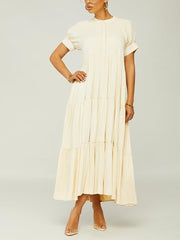 Solid Color Ruffle Dresses