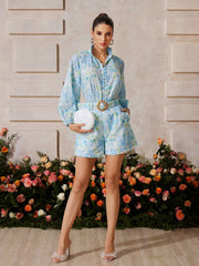 Floral Printed Shorts Set