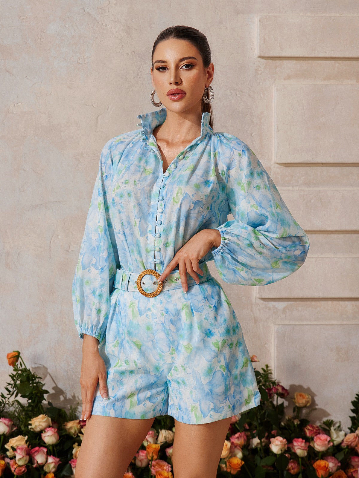 Floral Printed Shorts Set