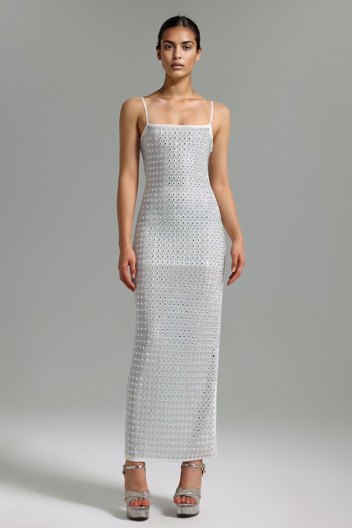diamante halter neck dress Harriet Halter Neck Diamante Maxi Dress / Navy | MESHKI
