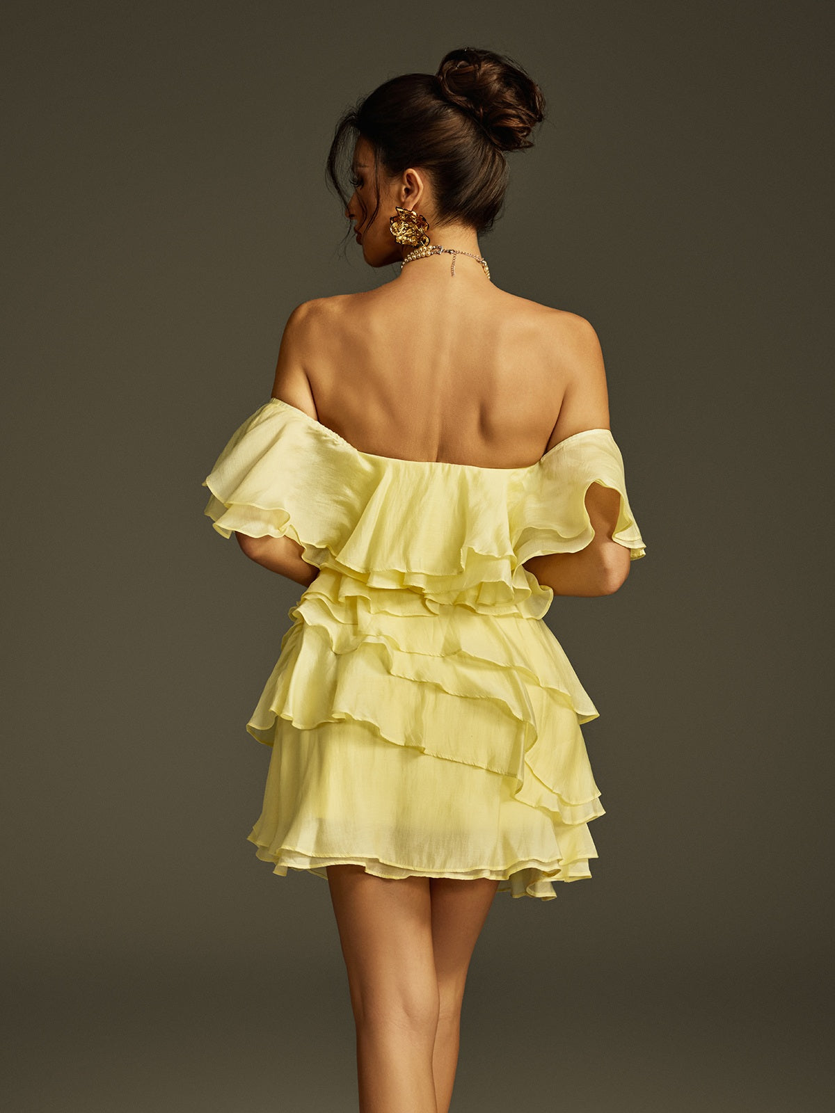Off Shoulder Ruffle Mini Dress