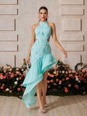 Embroidered Tiered Cutout Maxi Dress