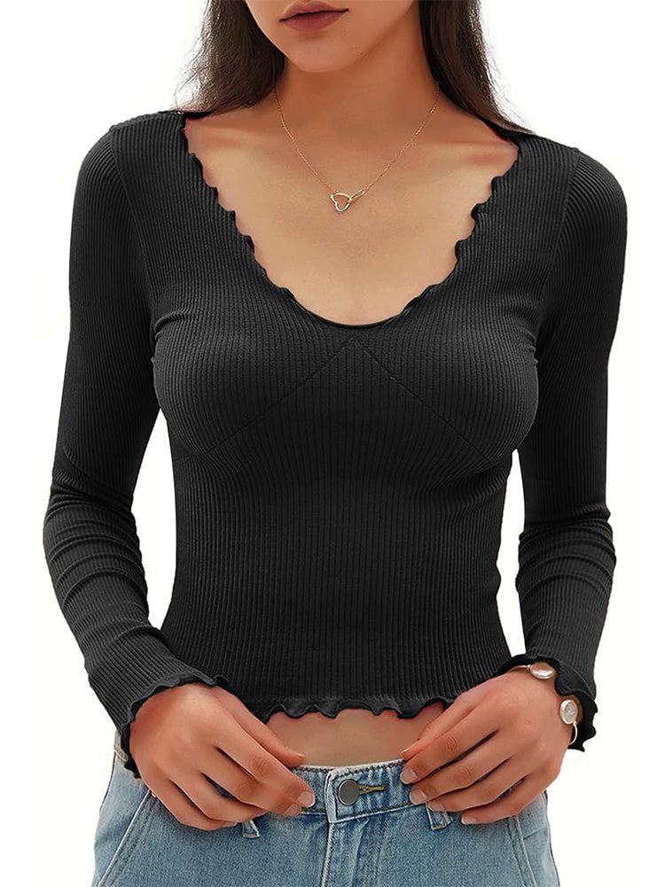 Lettuce Trim Slim Ribbed Tops