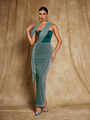 Strapless Patchwork Maxi Dress