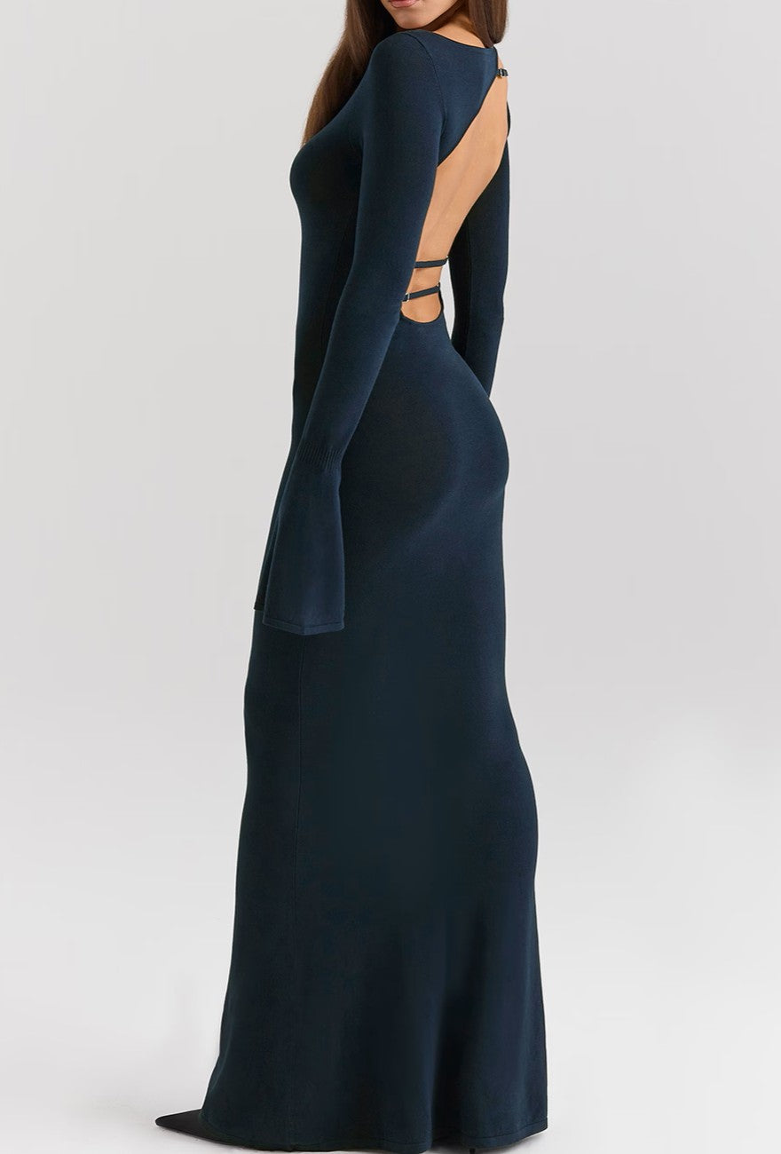 Robe longue bleue