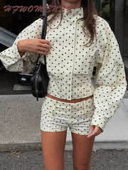 Stroll Casual Street Style Polka Dot Two Piece Set