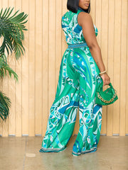 Print Sleeveless Jumpsuits