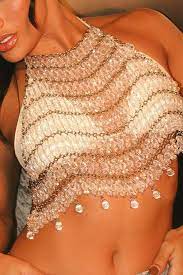 Haut dos nu élégant à perles Soirée Elegant 