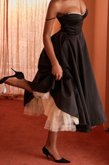 Robe midi en tulle satiné