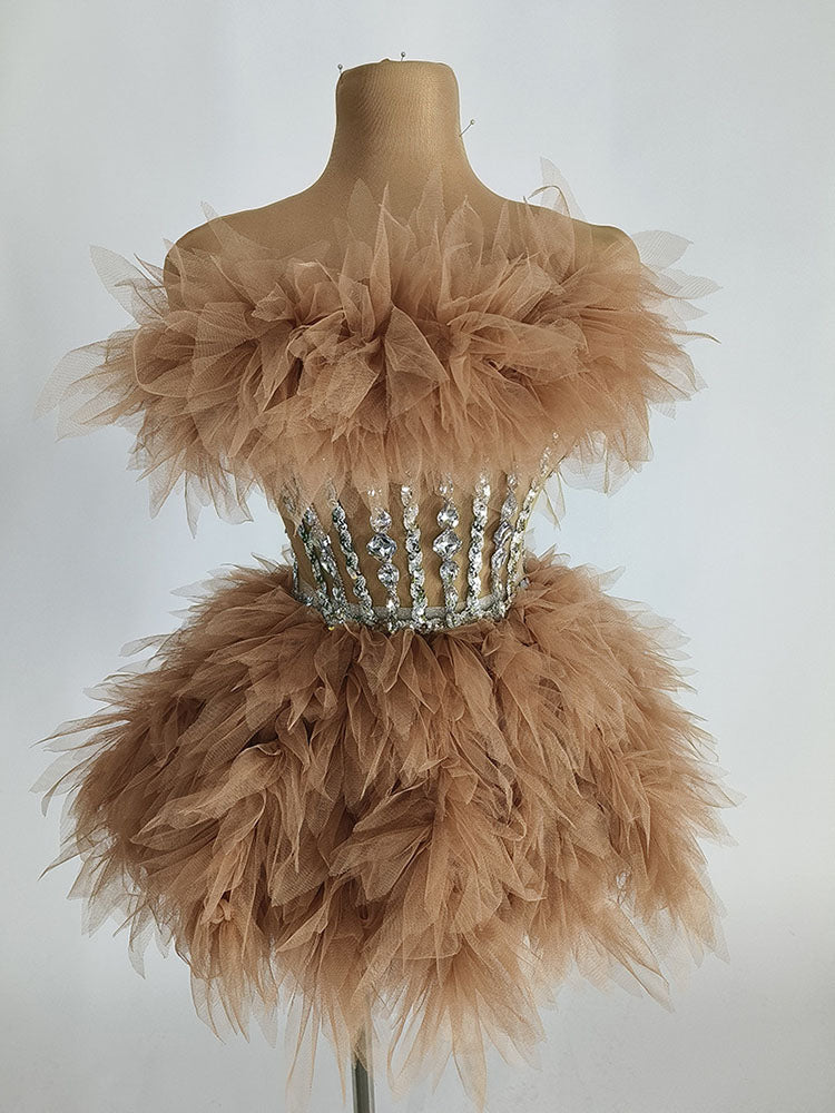 Gorgeous Rhinestone Tulle Party Dresses
