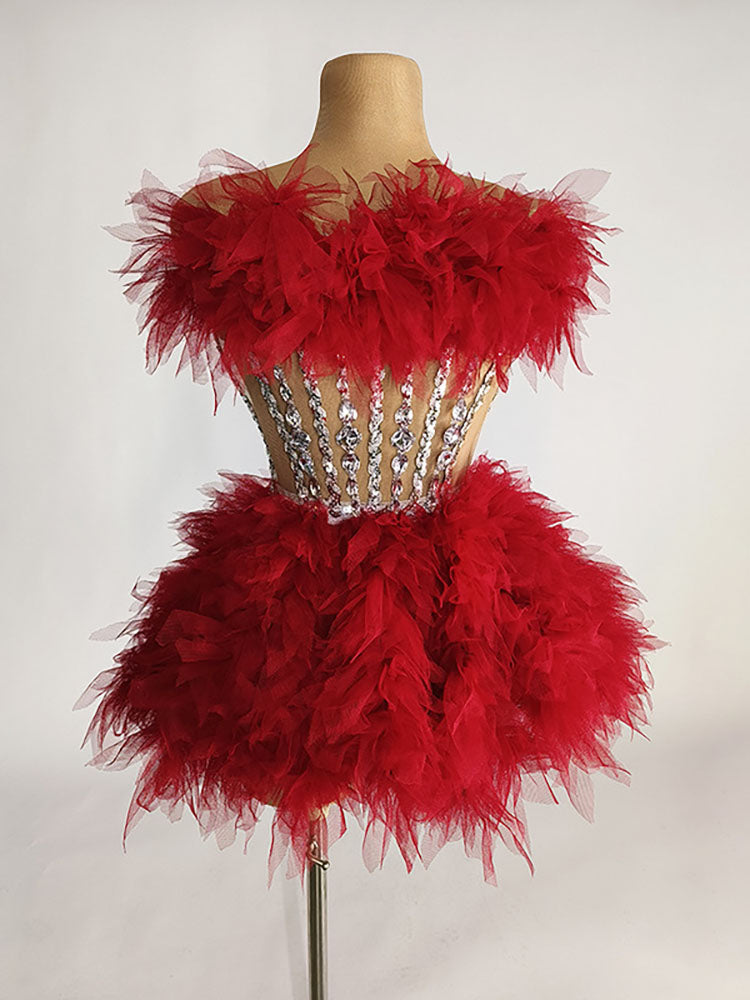 Gorgeous Rhinestone Tulle Party Dresses