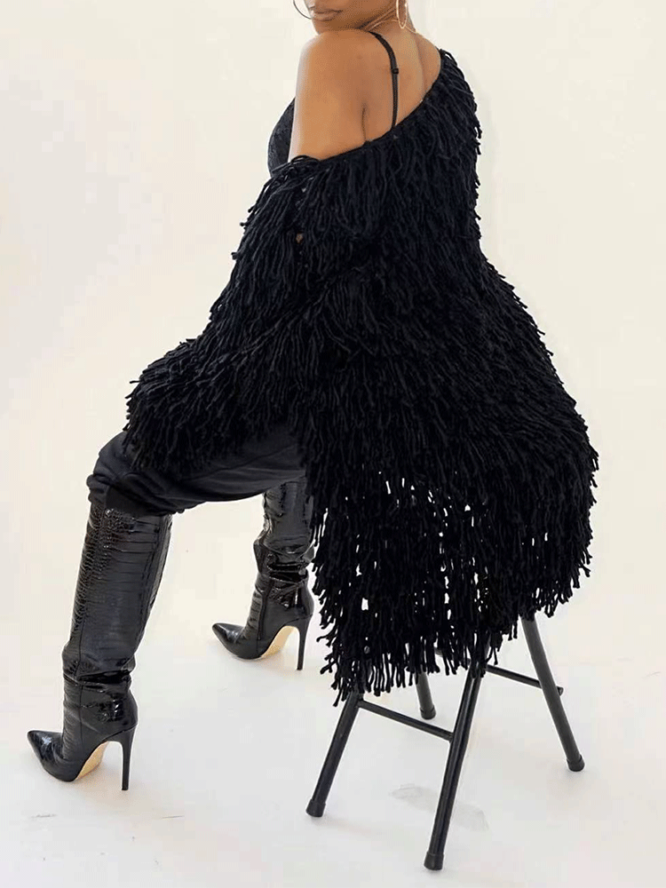 Fringe Knitted Sweater Cardigans