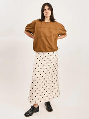Jupe à pois vintage élégante 