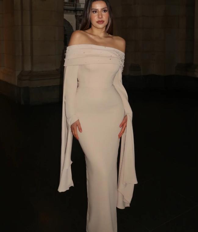 Dusk Off-Shoulder Long Sleeve Maxi Dress