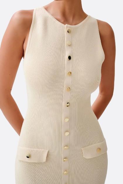 Simple Generous Sleeveless Midi Dress