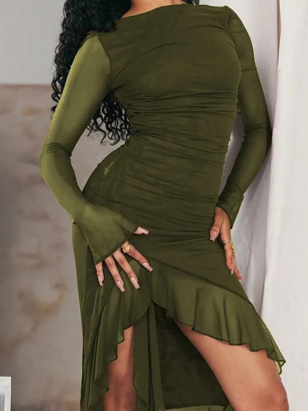 Sexy Captivating Asymmetrical Hem Dress