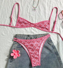 pink flower print micro bikinis Sets two pieces thong swimsuits Swimwear conjunto de bikini tankiniwear biquini