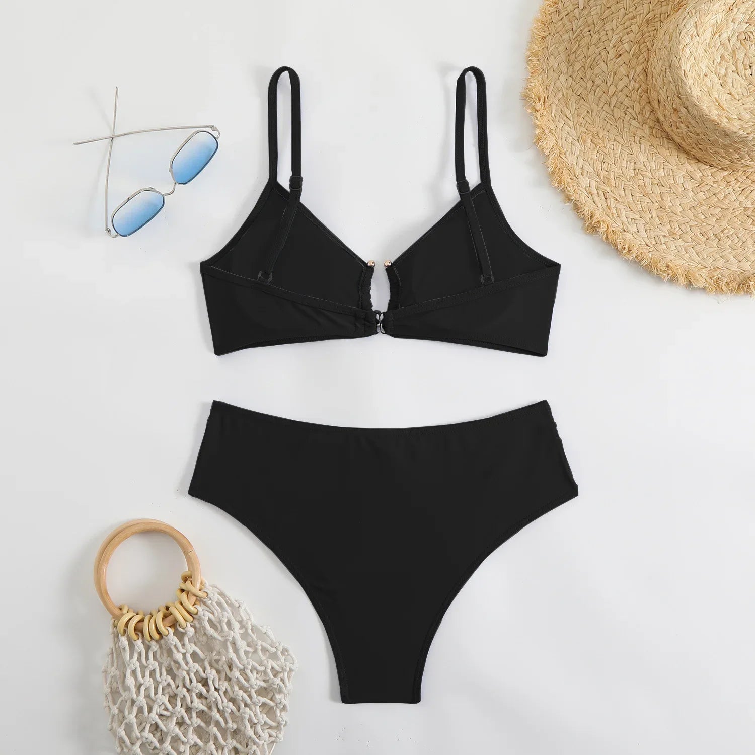 solid bikinis Sets two pieces plain swimsuits bathingwear biquini tankini trikini