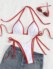 string micro mini patchwork bikinis Sets two pieces swimsuit thong Swimwear Biquini conjunto de bikini tankiniwear