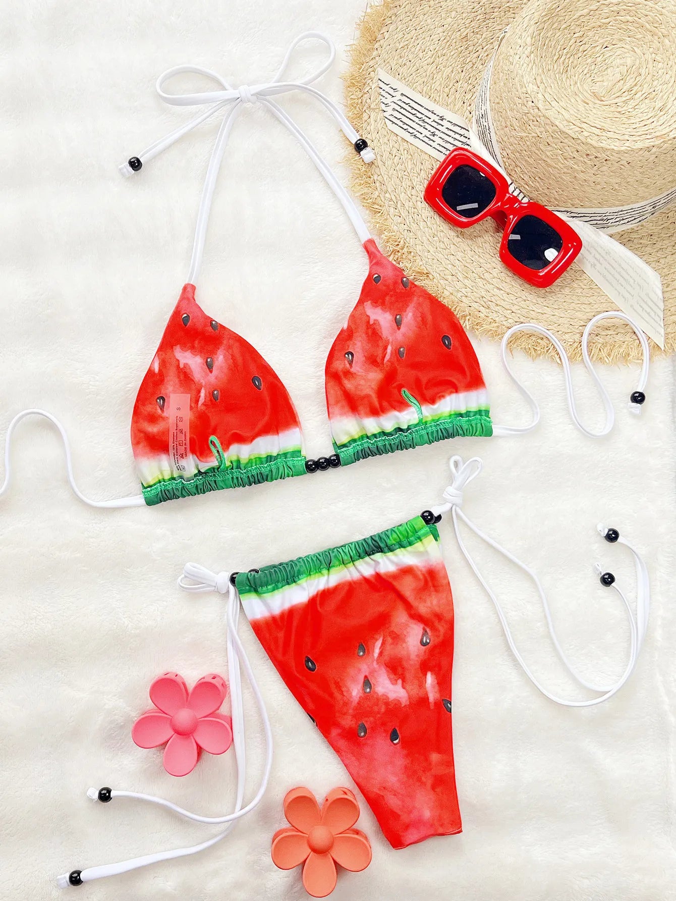 watermelon print halter micro bikinis Sets two pieces thong Swimsuit Biquini conjunto de bikini tankiniwear