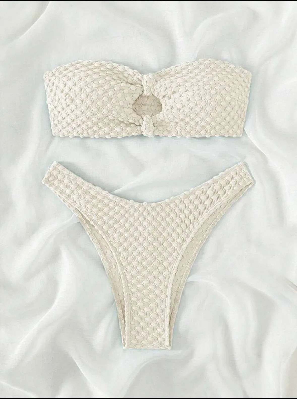 wrinkled bandeau bikinis Sets two pieces bathing suit wear thong bikini swimsuits