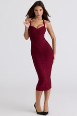 Robe midi à bandage au cou