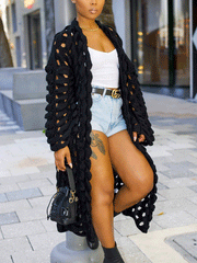 Wool Knitted Hollow Out Cardigans