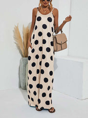 Polka Dot Print Spaghetti Strap Dresses